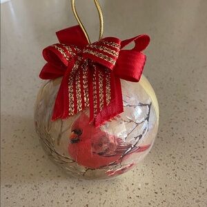 Red Cardinal Christmas Ornament with Bow Patricia reach